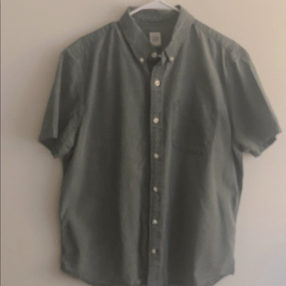 GAP Green Casual Button-Down SS Chest Pocket Oxford Button Down Shirt XL - Picture 1 of 10